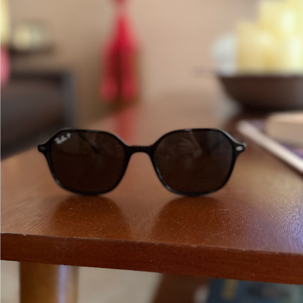 John / Ray-Ban Black Frame Sunglasses